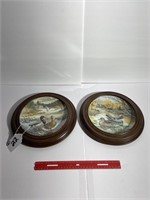 (2) Wooden Framed Wildlife Plated by Barton W Jern
