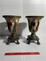 Pr 8"x13" Multi Colored Vases