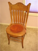 Vintage Chair W/ Leather Seat