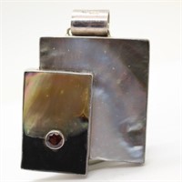 Sterling Silver Pendant w/Mother of Pearl &