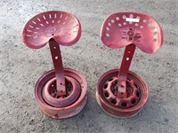 (2) Cute~Handcrafted Tractor Seat Stools