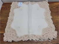 NEW Tan Hand Made Lace Doilies-Placemats 1 Dozen