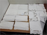 2 White Lace Table Cloth #Card Table Size +4 Linen