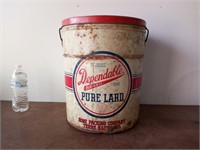 Vintage Pure Lard Can Terre Haute IN 50#
