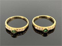 Gold Rings w/ Emerald Stone.
