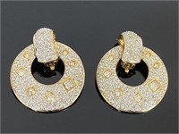 Swarovski Gold Earrings.