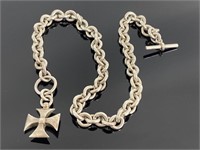 Sterling Iron Cross & Chain.