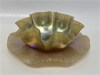 Tiffany Favrile Art Glass Bowl & Tray.