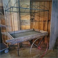 Rustic Barnwood Display Cart