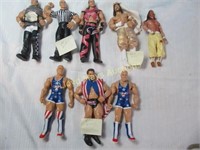 8pc Wrestling Action Figures & Accessories