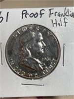 1961 Franklin half dollar proof