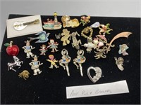 Huge Assortment of Vintage Pins and Brooches