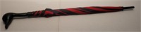 Umbrella red and black duck head handle 38in