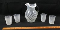 Beautiful Swirl art pitcher and glasses