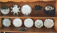 Lot of milk glass plates - see photos