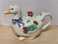 Lennox " Poppies on Blue " Duck Teapot