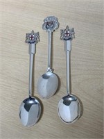 x3 British Sterling Collector Spoons