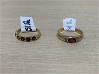 x2 - 10 KT Rings (Garnet Stones ?)