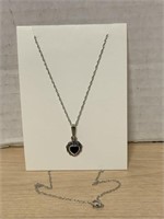 Necklace 18 " 925 Silver and 925 Silver Heart