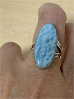 Ring Size 8 925 Silver with Larimer Stone