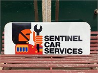 Original Sentinel Car Services Enamel Sign