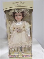16" doll in box w stand