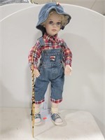 30" fishing doll w cane pole