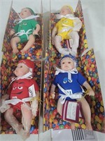 6" M&M dolls set of 4 w certificates