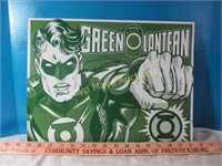 Green Lantern Metal Comic Book Sign