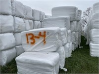 140-large sq bales-Organic-wrapped hay