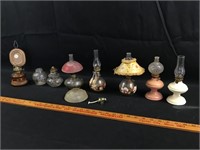 Lot of miniture oil lamps as pictured