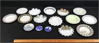 Antique milk glass plates 3 kittens and more