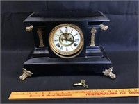 Antique Ansonia clock with dog motif