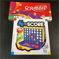 Lot 2 Games Scrabble and 4 to Score