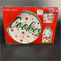 Kirklands Santa Cookies and Milk Set