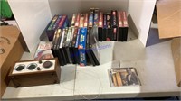 Movie DVD’s, VHS movies, radio , Yahtzee