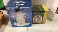 Large snowman & animated Angel figurines in boxes