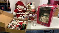 Fiber optic snowman, Christmas bears & items