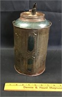 Vintage Dandy 1 gallon glass & tin oil container