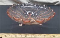 Pink Depression Glass Small Footed Dish