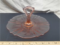 Pink Depression Glass 10" Handled Serving Tray