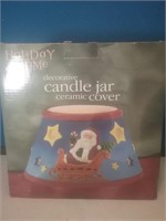 Holiday time decorative Candle jar ceramic cover