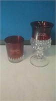 Ruby shot glass from Belleville Illinois and a