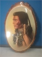 Native American battery operated clock on wood