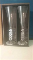 Crystal champagne flutes new in the box by