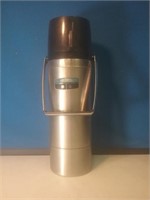 Stainless and black thermos
