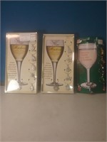 Three packages of new wine glass markers