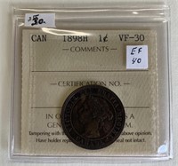Canadian 1898H 1 Cent VF-30