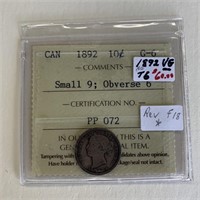 Canadian 1892 10  Cent G-6