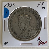 1935 Canada Silver Dollar EF40